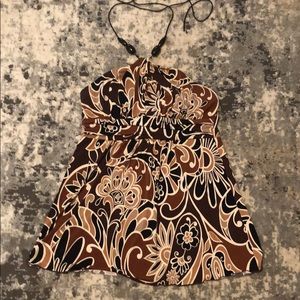 Beaded neck halter top